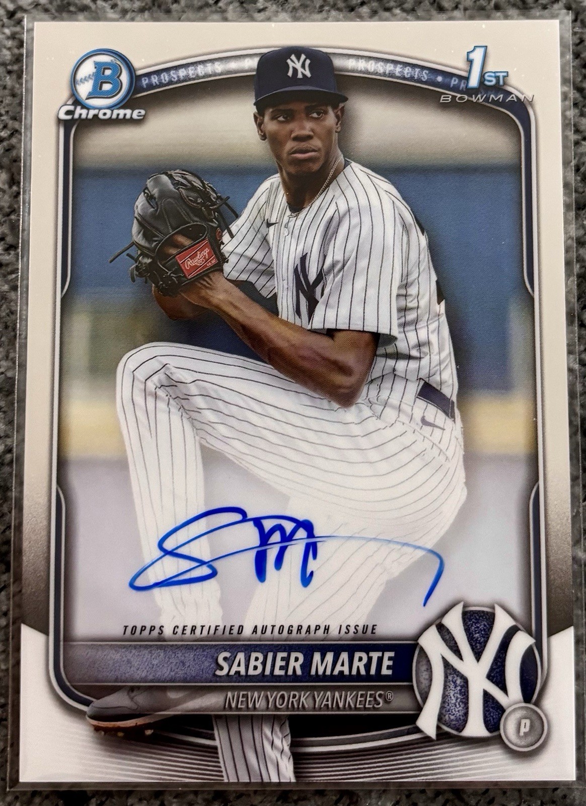 2025 Bowman Chrome Sabier Marte #CPA-SM Prospect Autographs RC Yankees