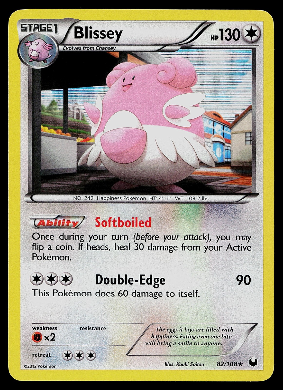 Pokemon Card - Blissey Dark Explorers 82/108 Holo Rare