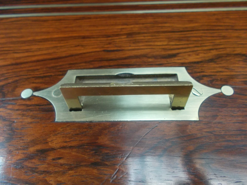 Ancien Écritoire En Palissandre Napoléon III avec encriers miroir at sa clé - Photo 3/4