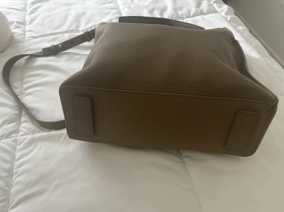 Allsaints All Saints Mink Grey Taupe Pebbled Leather Tote Shoulder Crossbody - Image 4 of 4