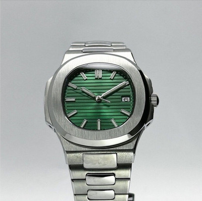 Silver Steel Green Dial Automatic Watch NH35A Movement Sports Bracelet 40mm