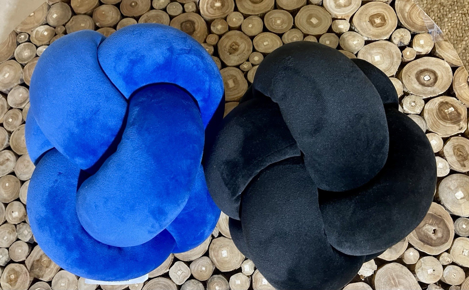 NWT Lot of 2 Room Essentials Knot Memory Foam Stress Pillows Midnight Black 11"