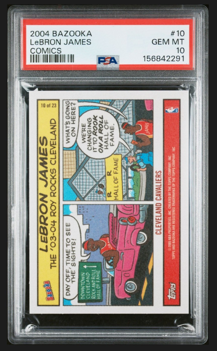 2004 Bazooka #10 LeBron James Comics PSA 10