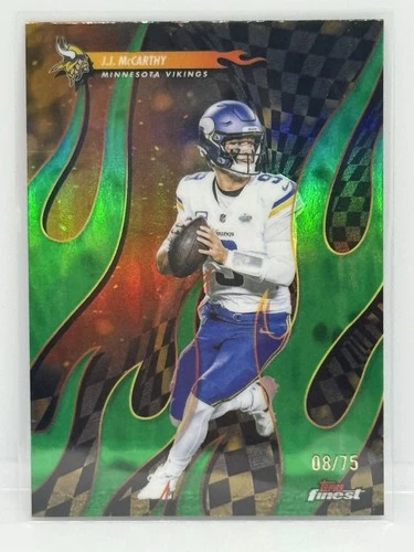 Topps Finest Football JJ McCarthy Torchers Green /75 #T-24 Vikings