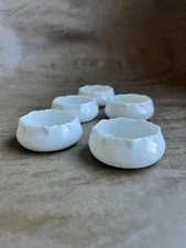 5 Antique D & C Limoges Porcelain Open Salt Cellars White 1900s 19th Century