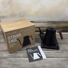 Fellow Stagg EKG Electric Gooseneck Pour-Over Kettle Matte Black Walnut Scuffed