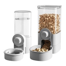 Automatic Dog Cat Feeder and Water Dispenser Gravity Food Feeder and Waterer Set