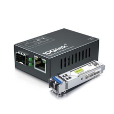 Mini Size Gigabit Ethernet Media Converter, SingleMode Dual LC Fiber to Eth...