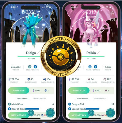 Pokémon PTC  both Shiny BG Dialga O + Palkia O  have kill Roar + Spacial