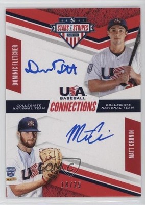 2019 USA Baseball Stars & Stripes Blue Ink 18/25 Dominic Fletcher Auto 0nr3