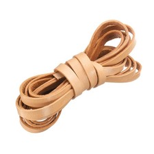 Flat Leather Cord, 3.3 Yard 8mm Leather String Strips for DIY Crafts Brown