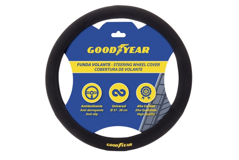 Coprivolante Auto Nero Universale Antiscivolo Pelle Eco Pelle Grip Morbido Coper - Immagine 1