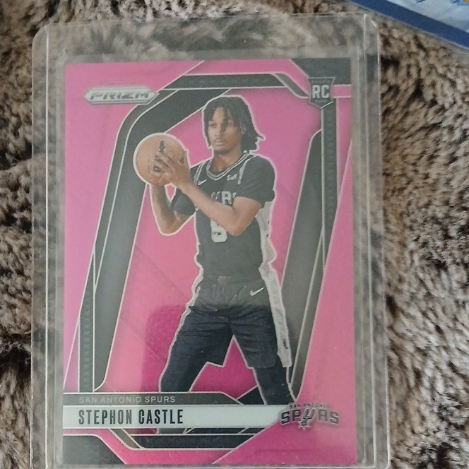 2024-25 Panini Prizm Stephon Castle #234 Pink Prizm /249 Spurs NBA Rookie