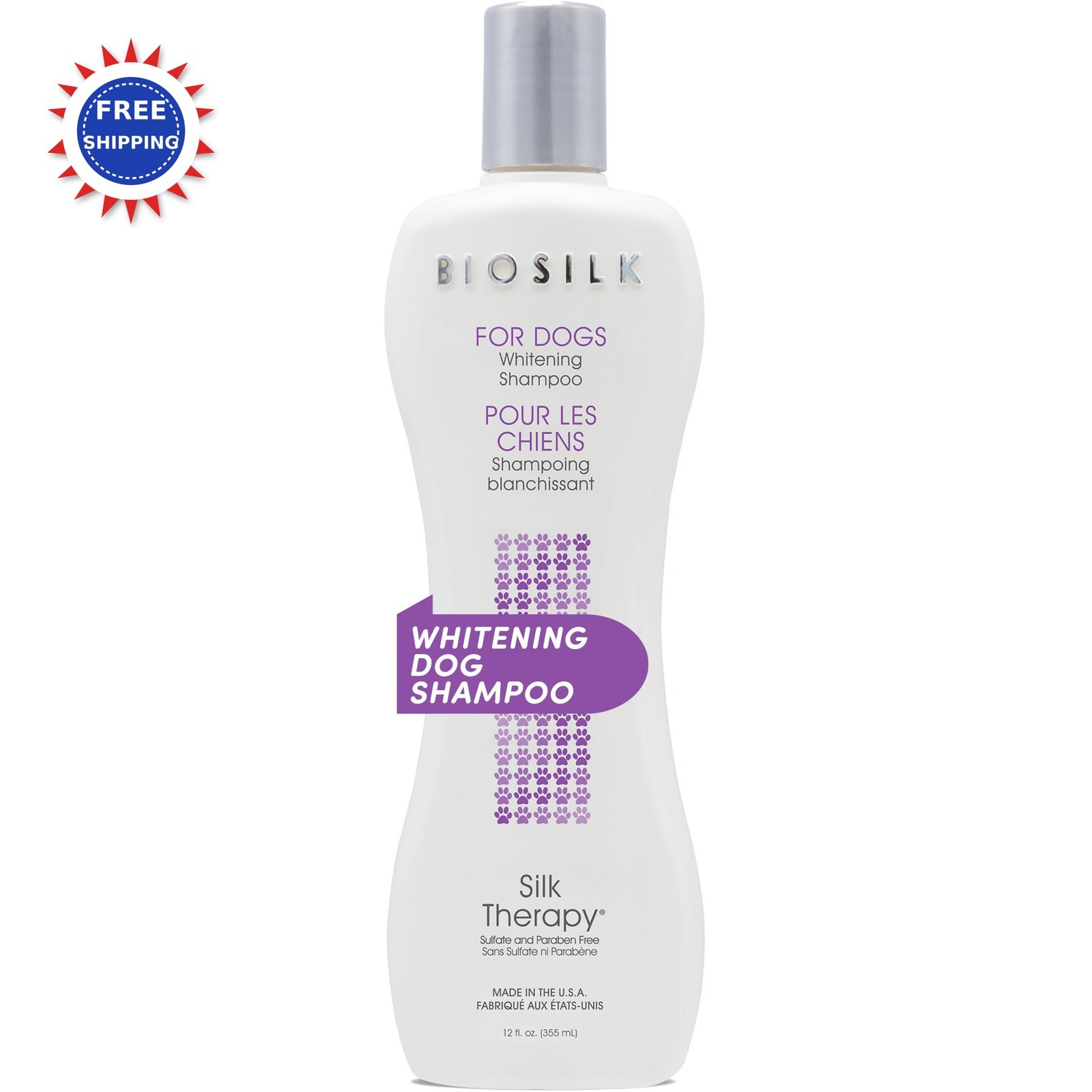 Dog Shampoo Brightening Silk Protein White Light Coats Enhances Shine Softness