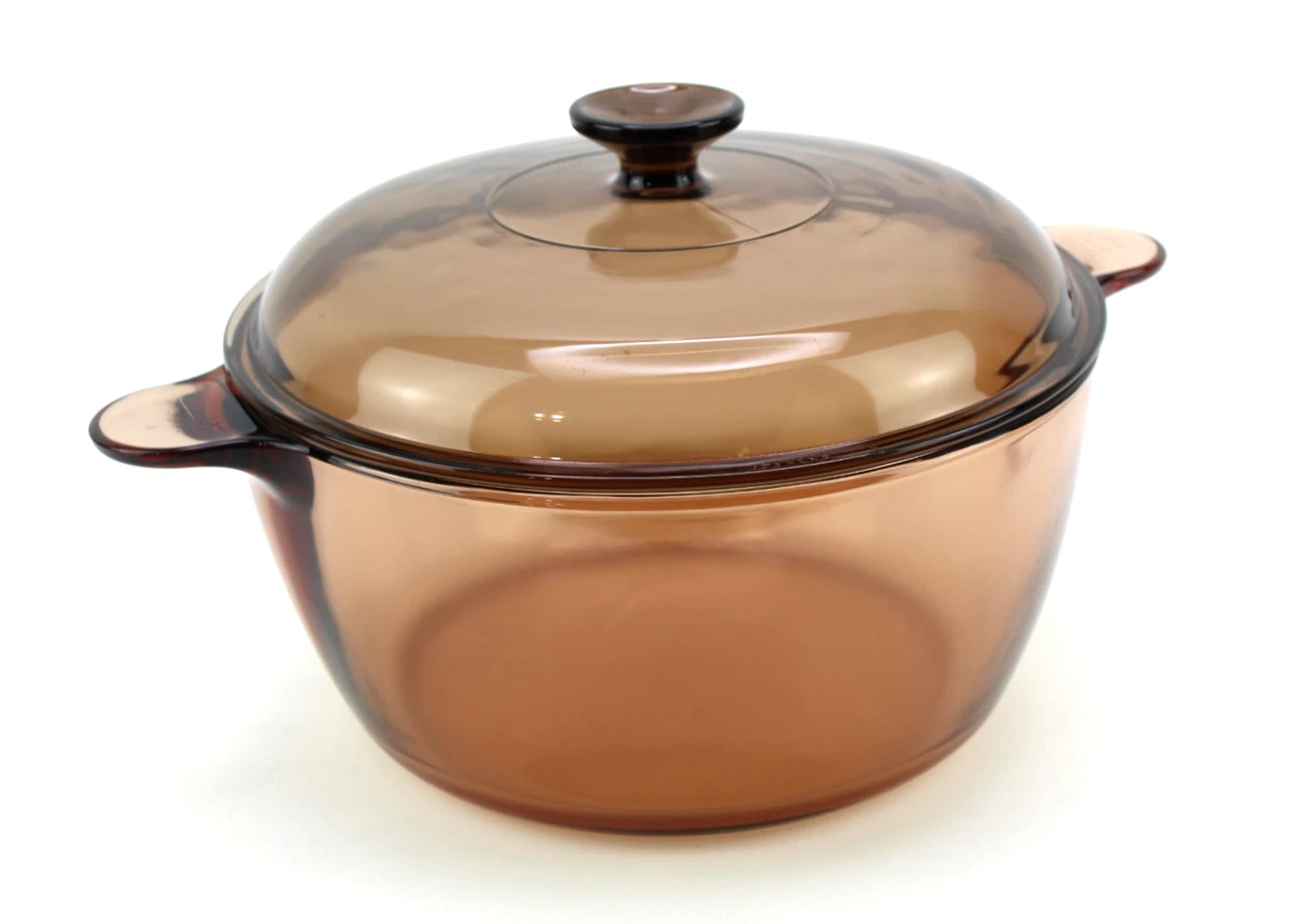 Vintage Visions Amber Corning Ware 4.5L Dutch Oven / Stock Pot w/ Pyrex Lid-USA