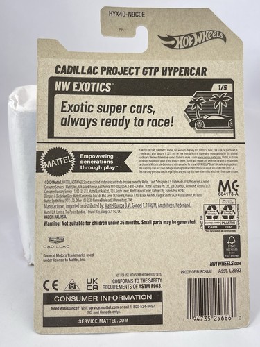 2025 Hot Wheels Cadillac Project GTP Hypercar Yellow Diecast 1/5 Car 1:64 Case E - Picture 7 of 8