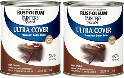 240284-2PK Painter'S Touch Latex Paint, Quart, Satin Nutmeg, 2 Pack