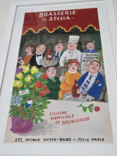 LENNART JIRLOW (1936-2020) Swedish Artist Framed Print "Brasserie Le Stella" - Picture 11 of 11
