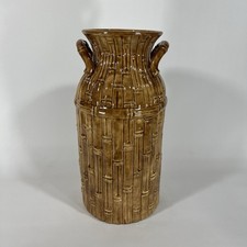 Vintage Mid Century Modern Faux Bamboo Style Ceramic Umbrella Holder/Vase
