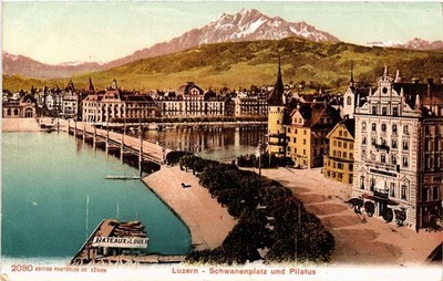 CPA LUZERN Schwanenplatz und Pilatus SCHWEIZ (705241)