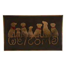Dog Welcome Copper and Black Rubber Doormat 29" x 18"