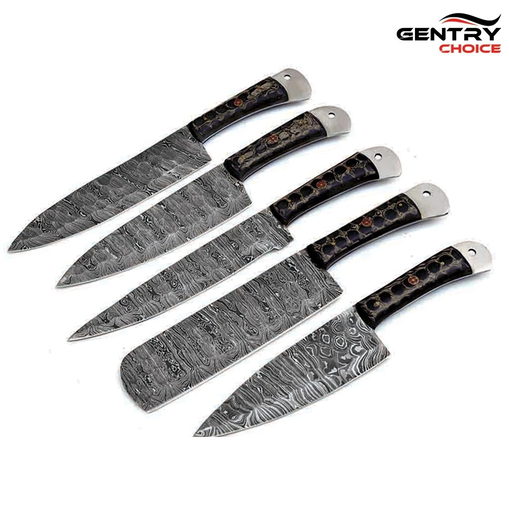 Handmade Damascus Steel Kitchen Knife Set Black Handle | Chef Cooking Knives
Opens in a new window o