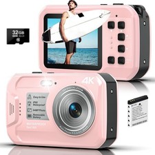 4K Underwater Camera, 64MP 16FT Waterproof Digital Camera with 32GB Card, Aut...