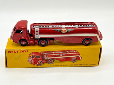 DINKY TOYS 32c FRANZÖSISCHER PANHARD ''ESSO'' KNICKGELENKTER BENZINTANKWAGEN - VERPACKT