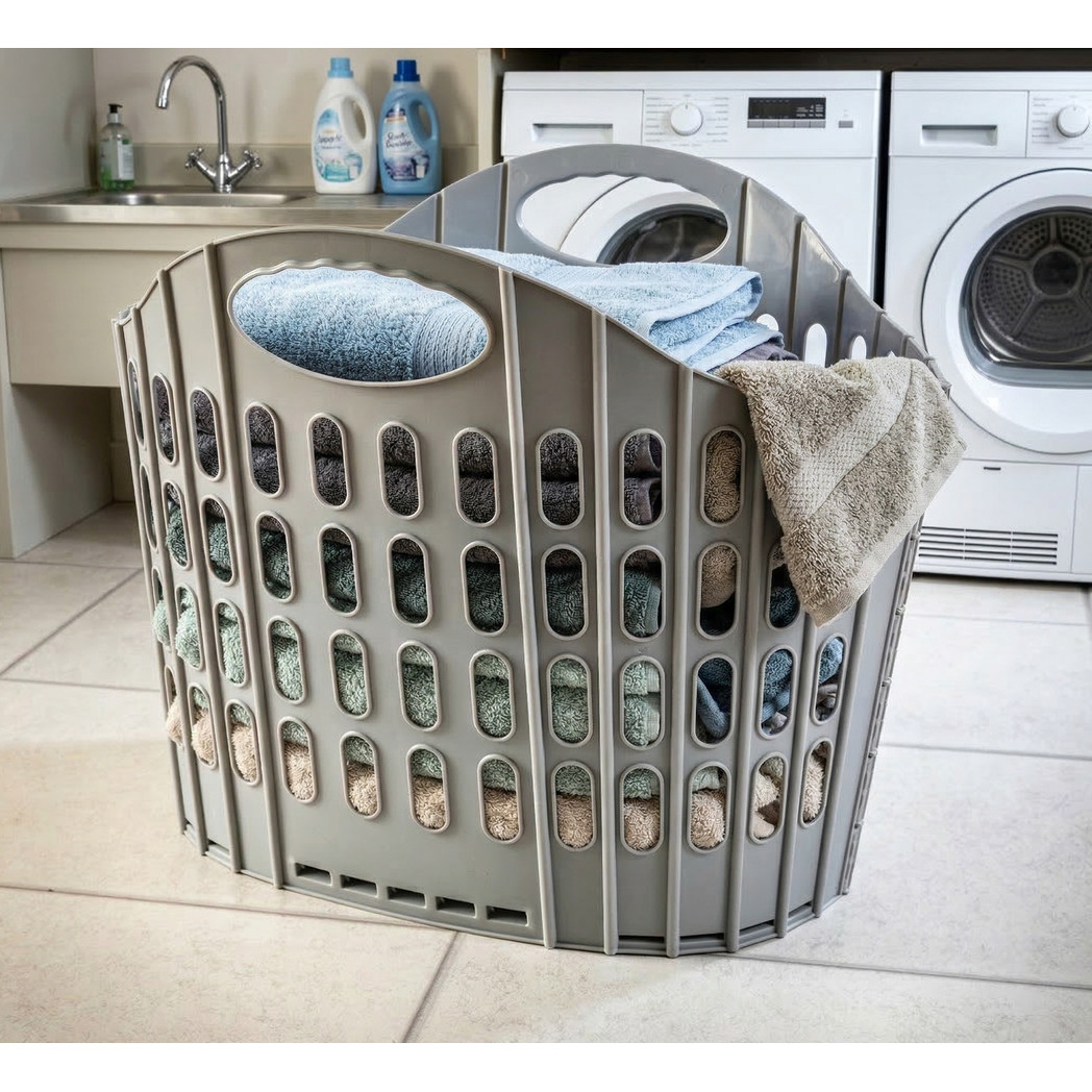 Folding Laundry/ Wash Basket Collapsible Washing Hamper Space Saving Storage