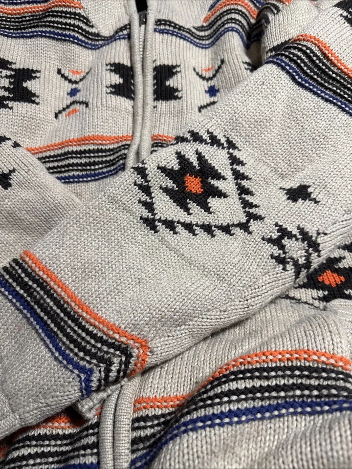 Projek Raw native Aztec Tribal Men's Jacket Size XL Full Zip Hooded Indian - Image 4 of 4