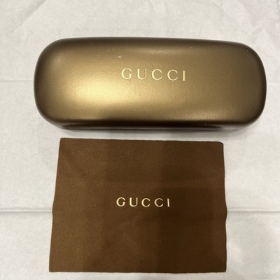 Gucci eyeglass/sunglass holders logo case brown NEW Gucci Bronze Soft Clam Shell Large Sunglasses Eyeglasses  main image 3