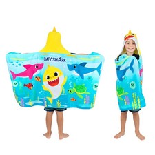 Baby Shark Hooded Towel 24 X 50 Inches Soft Absorbent Bath Wrap For Kids