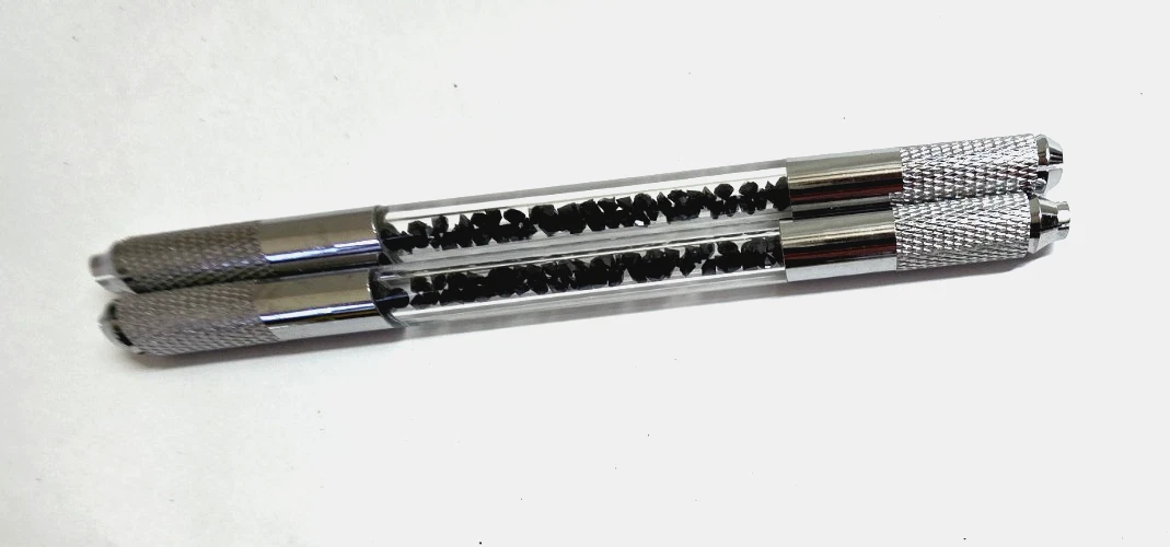 2pk Double End Crystal Acrylic Manual Tattoo Pen Microblading Eyebrow Tool image 2
