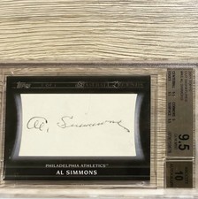 2011 Topps Cut Signatures #AS Al Simmons Beckett  10 Cut Auto Hall Of Famer 1/1