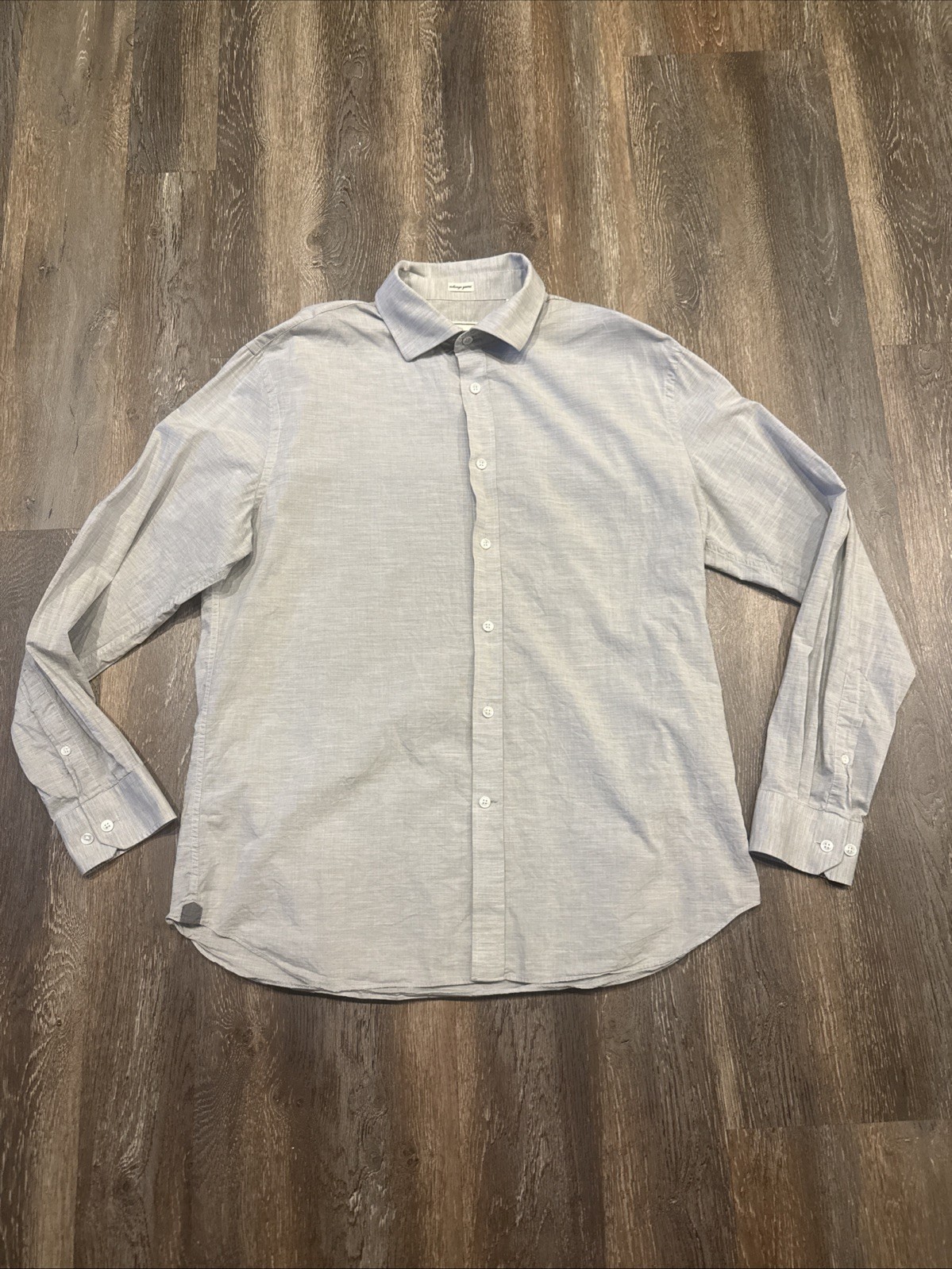 Todd Snyder Men’s Button Up Long Sleeve Shirt Light Gray Melange  17-34/35