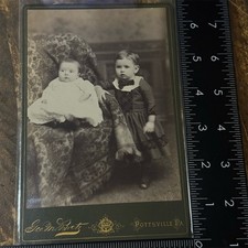 Antique Cabinet Card Photo Baby & Child Studio Portrait Bretz Pottsville PA