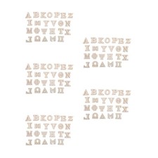 120Pcs Small Wooden Greek Letters Beige for Wall Art DIY and Rustic Decoration