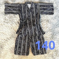 Japanese Cotton Jinbei Boys 140cm  High Quality Black  White Classic Japan