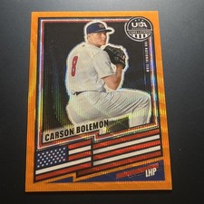 2026 Panini Stars & Stripes Carson Bolemon ORANGE WAVE PRIZM SP - #'d 30/75 (M1)