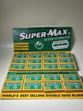 SuperMax Super Stainless Double Edge Razor Blades, 100 Pcs 