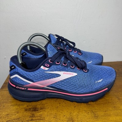 Brooks Ghost 15 Running Shoes Women's Size 8 Blue Pink Sneakers 1203821B428