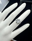 Moonstone Sapphire Diamond Halo Ring 14 Karat White Gold — photo 9