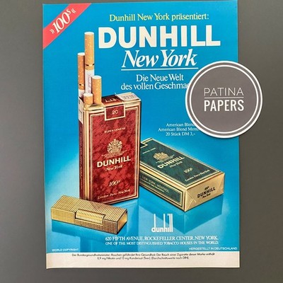 1981 DUNHILL NEW YORK 100´s Vintage Ad Retro Werbung Reklame