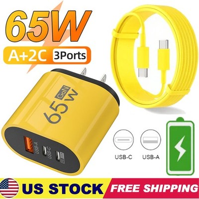 65W Super Fast Charging USB Type C Wall Charger For Samsung iPhone Android Phone