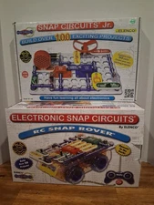 LOT of 2 Elenco Electronic Snap Circuits Complete Snap Circuit Jr, RC Snap Rover