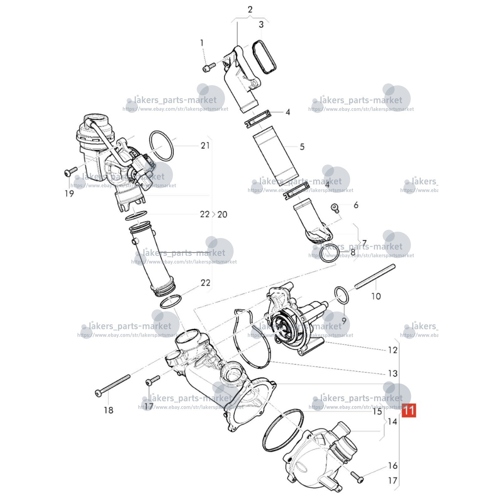Bentley Flying Spur 2014-2018 Water pump with housing