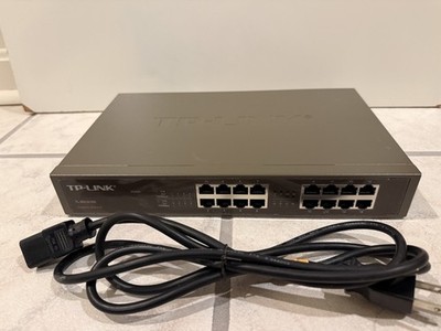 TP-Link TL-SG1016D 16-Port Gigabit Switch w/ Power Cord and 2 - 10' cat 6 cables