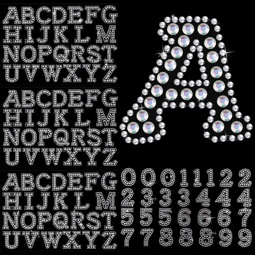 107Pcs Rhinestone Self Adhesive Letter Number Stickers 3 Sheets A-Z ...