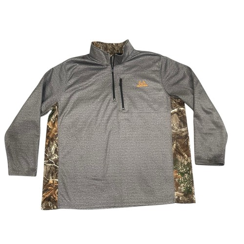 Realtree Edge 1/4 Zip Pull Over Jagd Camouflage Langarm Grau Herren XXL - Bild 1 von 11