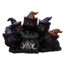 Nemesis Now Kindle's Potion Cat  Cauldron LED 18.8cm, Resin, Cast in the Finest